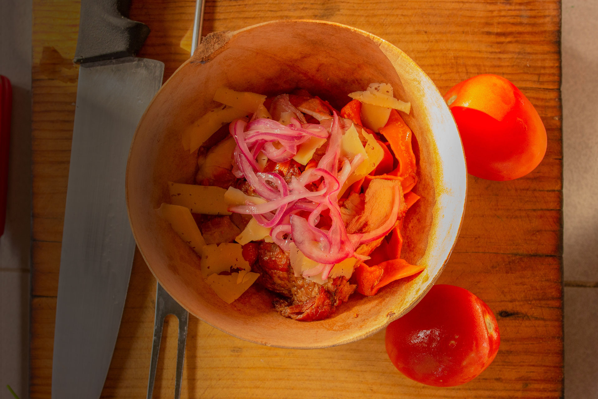 365 Sabores en Yucatán - No. 233 Pasta de recado rojo con carne ahumada y  queso de bola